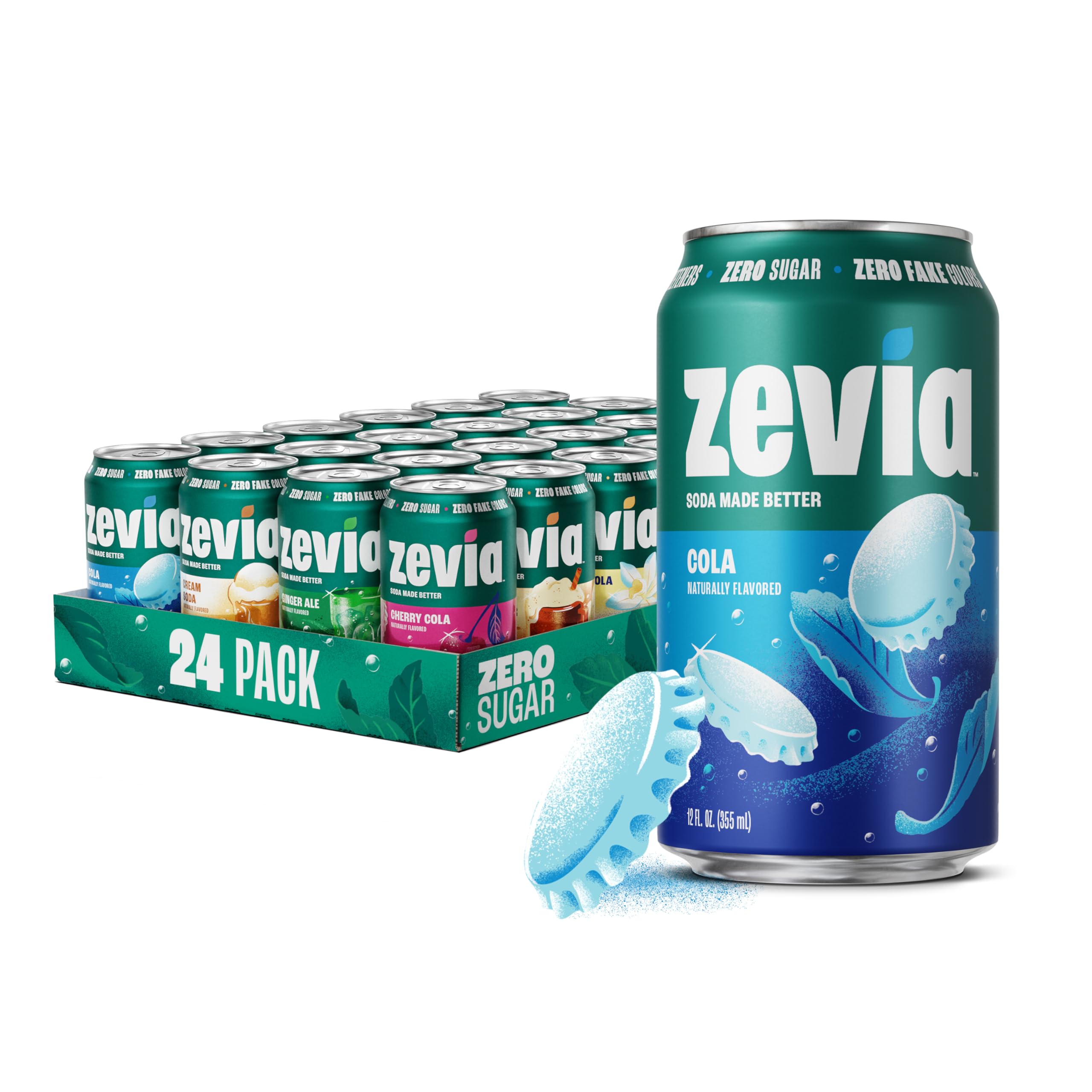 Amazon.com: Zevia Zero Sugar Soda, Nostalgic Variety Pack, 12 oz